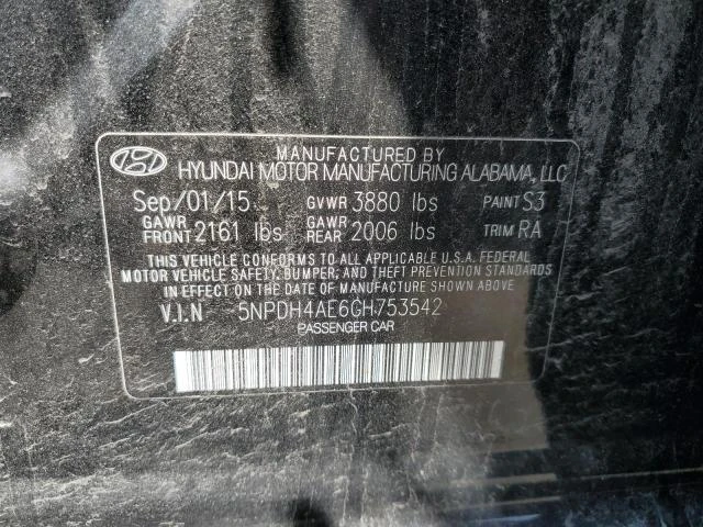 Photo 11 VIN: 5NPDH4AE6GH753542 - HYUNDAI ELANTRA SE 