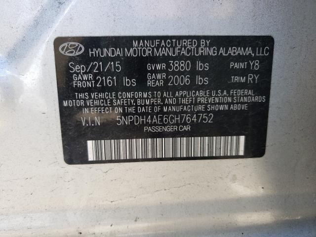 Photo 9 VIN: 5NPDH4AE6GH764752 - HYUNDAI ELANTRA SE 