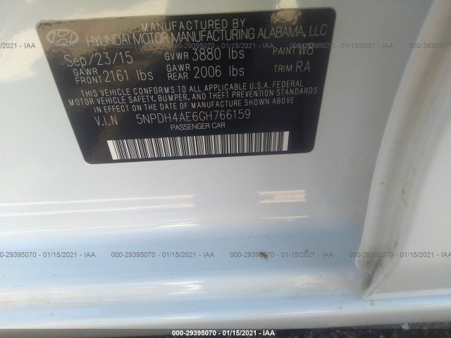 Photo 8 VIN: 5NPDH4AE6GH766159 - HYUNDAI ELANTRA 