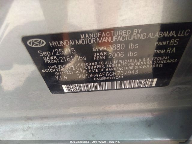 Photo 8 VIN: 5NPDH4AE6GH767943 - HYUNDAI ELANTRA 