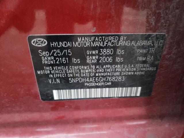 Photo 9 VIN: 5NPDH4AE6GH768283 - HYUNDAI ELANTRA SE 