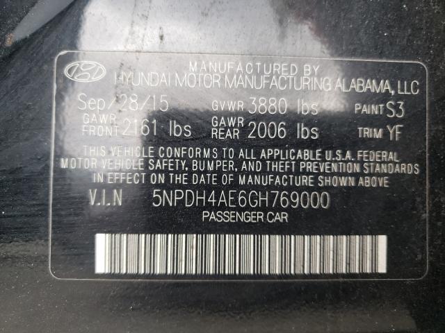 Photo 9 VIN: 5NPDH4AE6GH769000 - HYUNDAI ELANTRA SE 