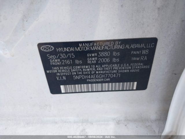 Photo 8 VIN: 5NPDH4AE6GH770471 - HYUNDAI ELANTRA 