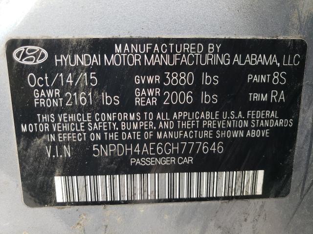 Photo 11 VIN: 5NPDH4AE6GH777646 - HYUNDAI ELANTRA SE 