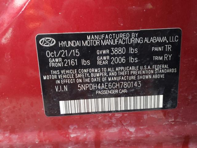 Photo 11 VIN: 5NPDH4AE6GH780143 - HYUNDAI ELANTRA 