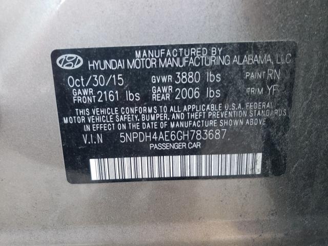 Photo 9 VIN: 5NPDH4AE6GH783687 - HYUNDAI ELANTRA SE 