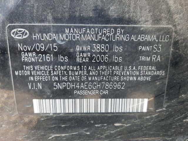 Photo 9 VIN: 5NPDH4AE6GH786962 - HYUNDAI ELANTRA SE 