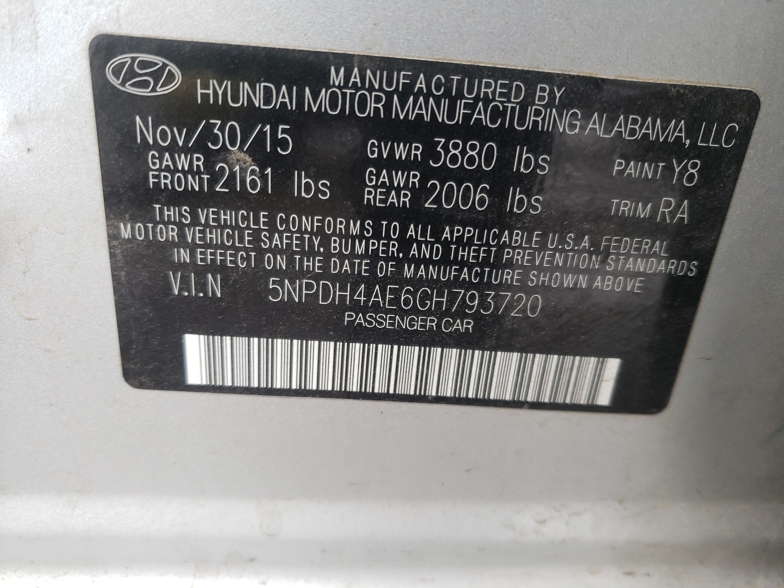 Photo 9 VIN: 5NPDH4AE6GH793720 - HYUNDAI ELANTRA SE 