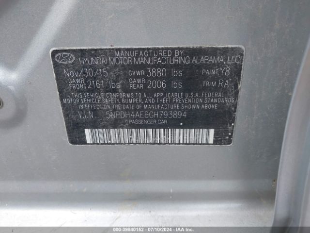 Photo 8 VIN: 5NPDH4AE6GH793894 - HYUNDAI ELANTRA 