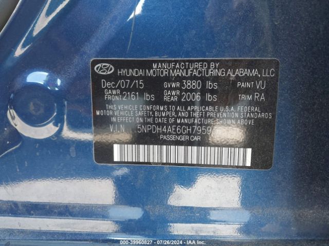 Photo 8 VIN: 5NPDH4AE6GH795936 - HYUNDAI ELANTRA 