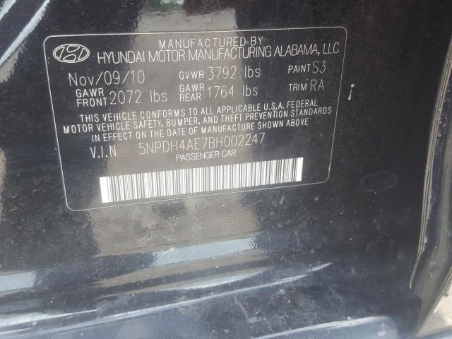 Photo 9 VIN: 5NPDH4AE7BH002247 - HYUNDAI ELANTRA GL 