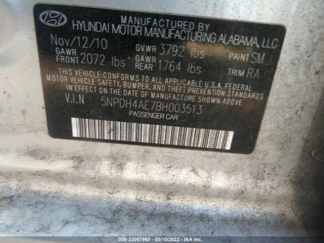 Photo 8 VIN: 5NPDH4AE7BH003513 - HYUNDAI ELANTRA 