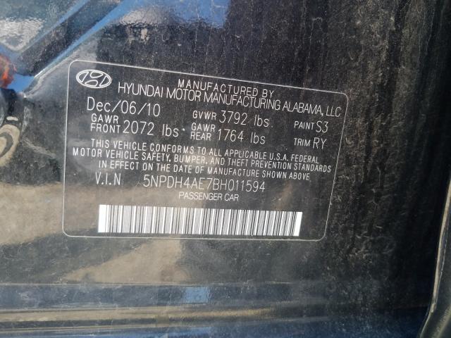 Photo 9 VIN: 5NPDH4AE7BH011594 - HYUNDAI ELANTRA GL 