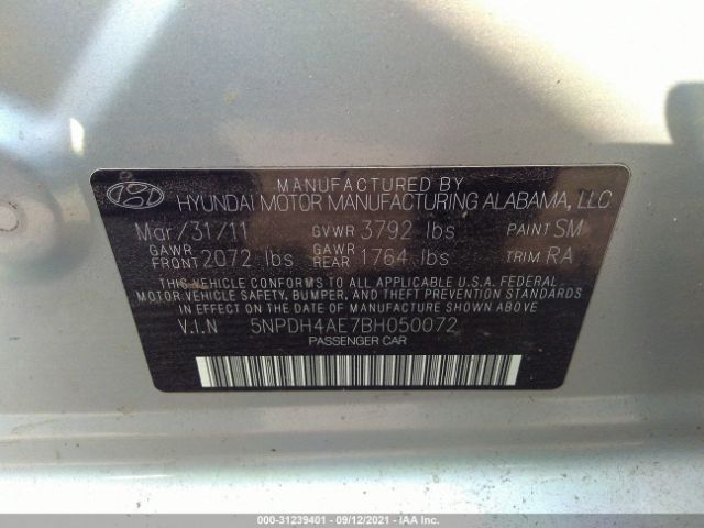 Photo 8 VIN: 5NPDH4AE7BH050072 - HYUNDAI ELANTRA 