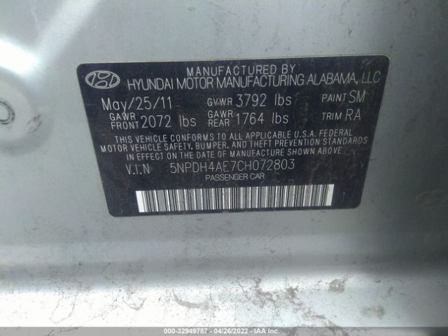 Photo 8 VIN: 5NPDH4AE7CH072803 - HYUNDAI ELANTRA 