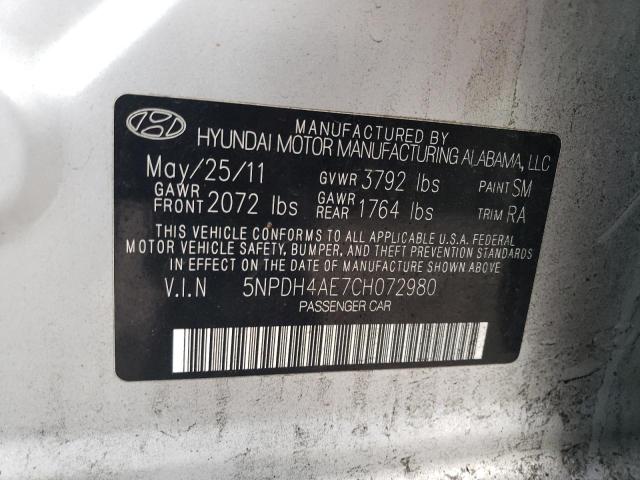 Photo 12 VIN: 5NPDH4AE7CH072980 - HYUNDAI ELANTRA GL 