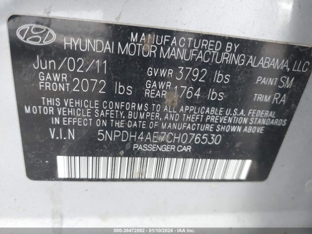 Photo 8 VIN: 5NPDH4AE7CH076530 - HYUNDAI ELANTRA 