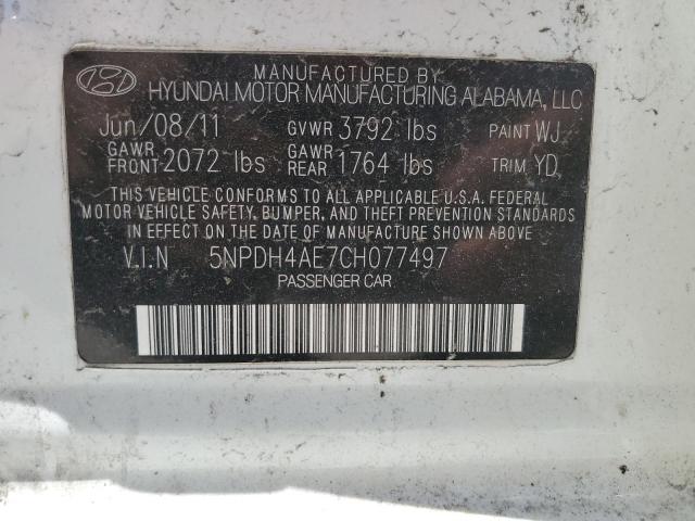 Photo 11 VIN: 5NPDH4AE7CH077497 - HYUNDAI ELANTRA 