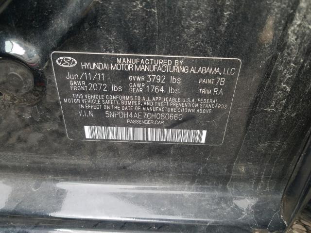 Photo 9 VIN: 5NPDH4AE7CH080660 - HYUNDAI ELANTRA GL 