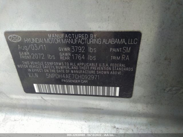 Photo 8 VIN: 5NPDH4AE7CH092971 - HYUNDAI ELANTRA 