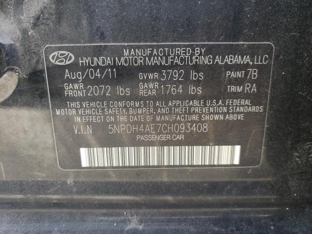 Photo 9 VIN: 5NPDH4AE7CH093408 - HYUNDAI ELANTRA GL 