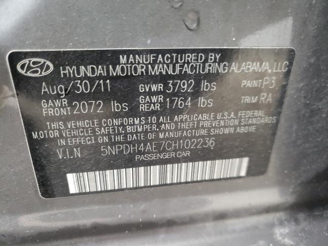 Photo 9 VIN: 5NPDH4AE7CH102236 - HYUNDAI ELANTRA GL 