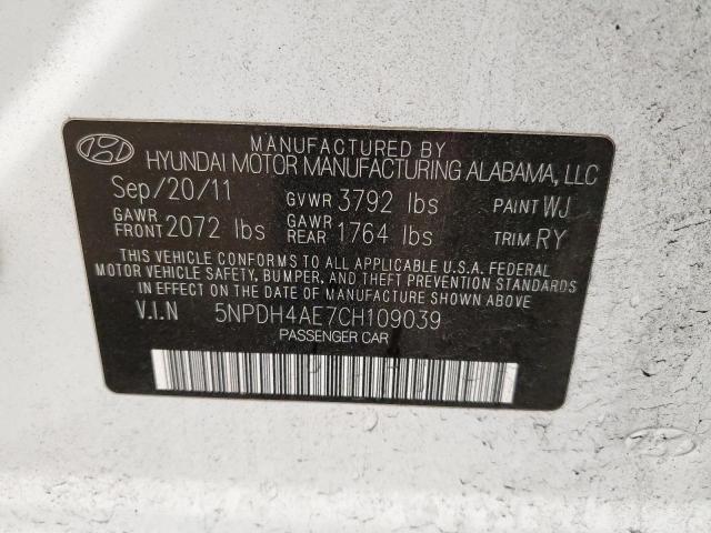 Photo 11 VIN: 5NPDH4AE7CH109039 - HYUNDAI ELANTRA GL 