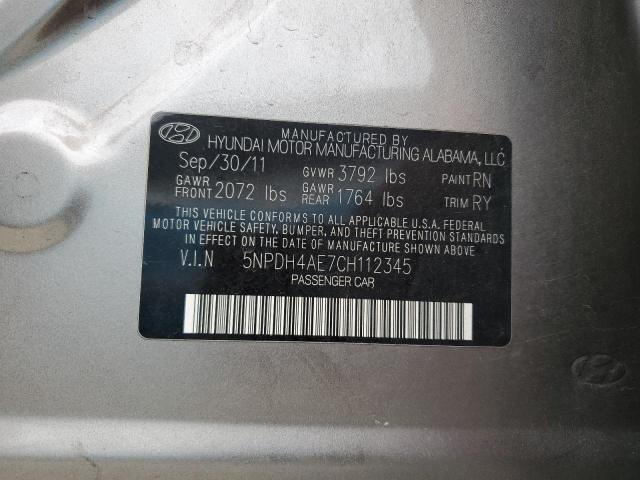 Photo 11 VIN: 5NPDH4AE7CH112345 - HYUNDAI ELANTRA GL 