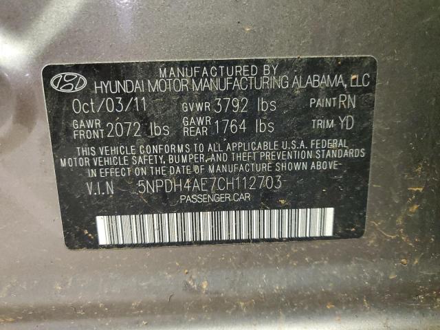 Photo 11 VIN: 5NPDH4AE7CH112703 - HYUNDAI ELANTRA GL 