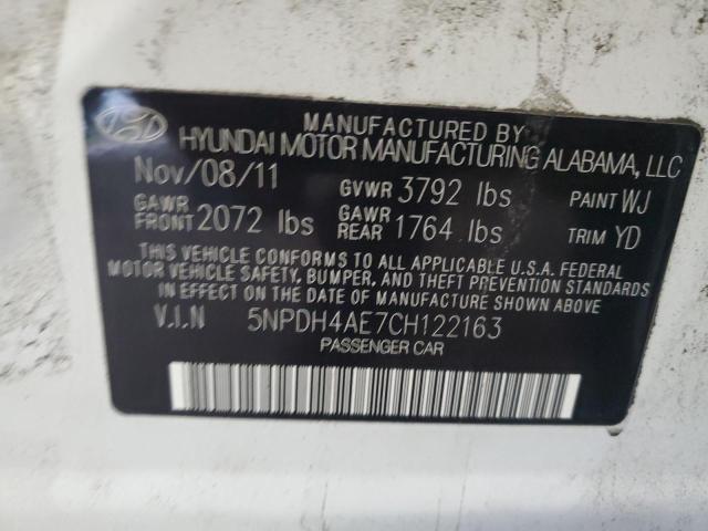 Photo 11 VIN: 5NPDH4AE7CH122163 - HYUNDAI ELANTRA GL 