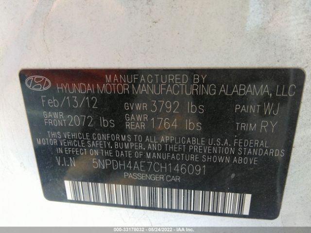 Photo 8 VIN: 5NPDH4AE7CH146091 - HYUNDAI ELANTRA 