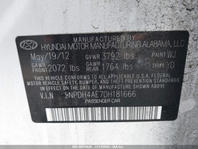 Photo 8 VIN: 5NPDH4AE7DH181666 - HYUNDAI ELANTRA 