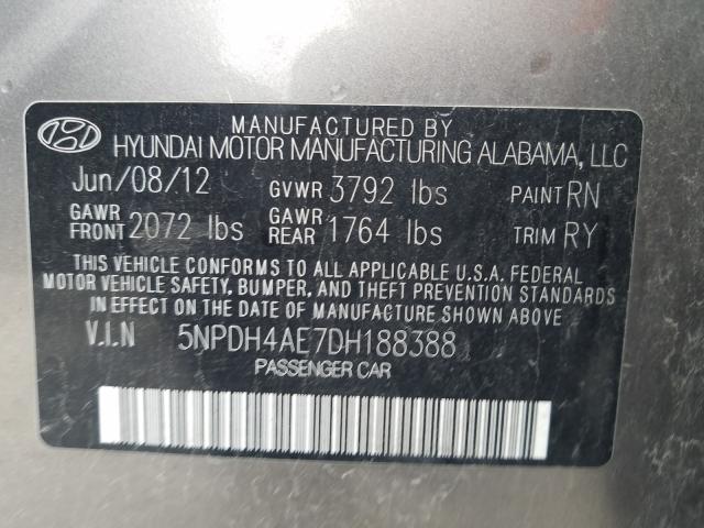 Photo 9 VIN: 5NPDH4AE7DH188388 - HYUNDAI ELANTRA GL 