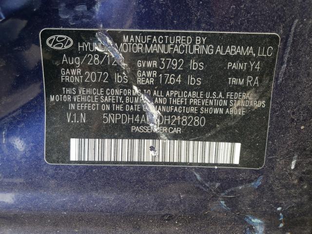 Photo 9 VIN: 5NPDH4AE7DH218280 - HYUNDAI ELANTRA GL 