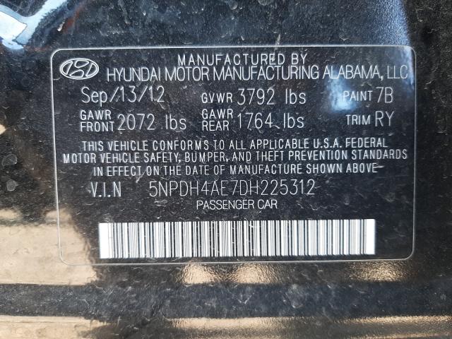 Photo 9 VIN: 5NPDH4AE7DH225312 - HYUNDAI ELANTRA GL 