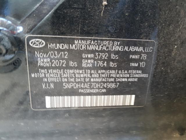 Photo 9 VIN: 5NPDH4AE7DH249867 - HYUNDAI ELANTRA GL 