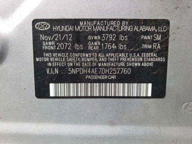 Photo 9 VIN: 5NPDH4AE7DH257760 - HYUNDAI ELANTRA GL 