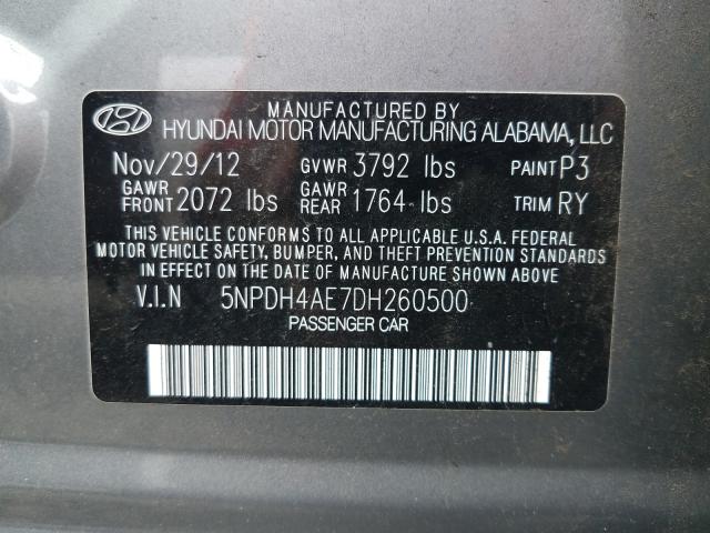 Photo 9 VIN: 5NPDH4AE7DH260500 - HYUNDAI ELANTRA GL 