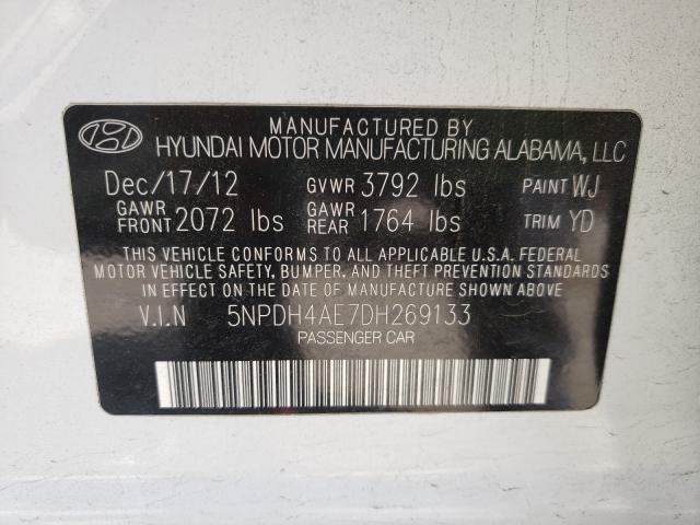 Photo 9 VIN: 5NPDH4AE7DH269133 - HYUNDAI ELANTRA CO 