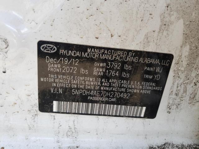 Photo 9 VIN: 5NPDH4AE7DH270492 - HYUNDAI ELANTRA GL 