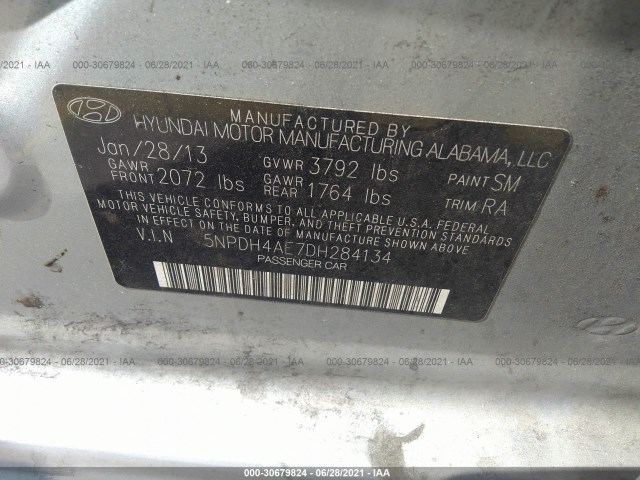 Photo 8 VIN: 5NPDH4AE7DH284134 - HYUNDAI ELANTRA 