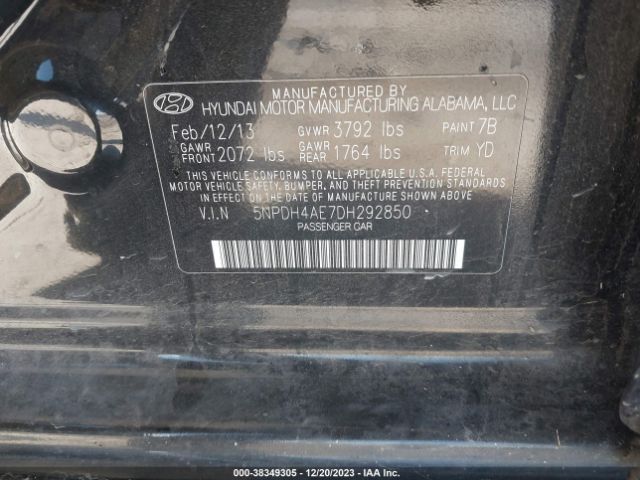 Photo 8 VIN: 5NPDH4AE7DH292850 - HYUNDAI ELANTRA 