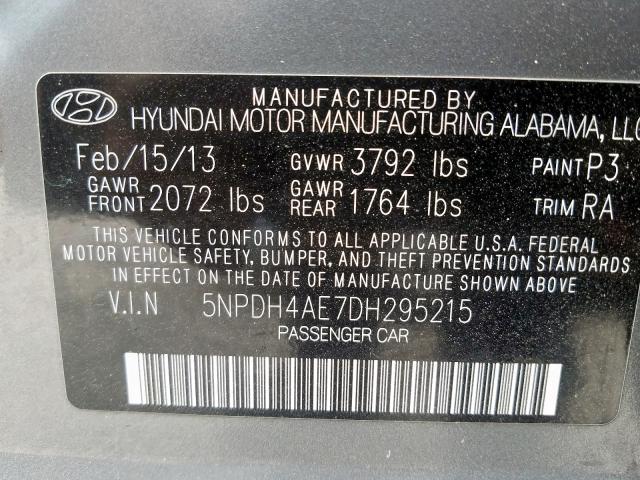 Photo 9 VIN: 5NPDH4AE7DH295215 - HYUNDAI ELANTRA GL 