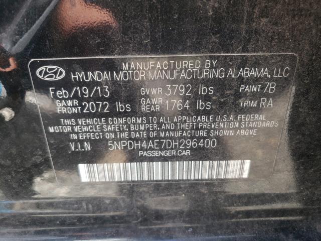 Photo 9 VIN: 5NPDH4AE7DH296400 - HYUNDAI ELANTRA GL 