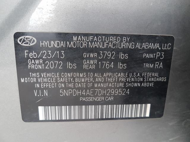 Photo 9 VIN: 5NPDH4AE7DH299524 - HYUNDAI ELANTRA GL 