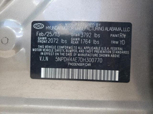 Photo 9 VIN: 5NPDH4AE7DH300770 - HYUNDAI ELANTRA GL 