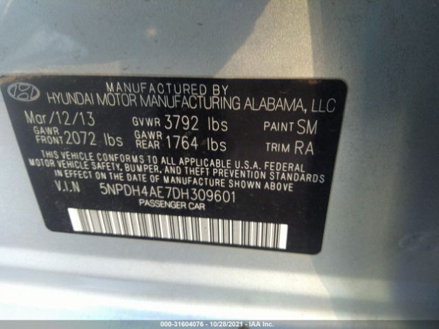 Photo 8 VIN: 5NPDH4AE7DH309601 - HYUNDAI ELANTRA 