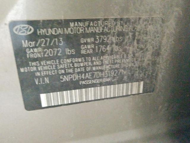 Photo 9 VIN: 5NPDH4AE7DH319271 - HYUNDAI ELANTRA GL 