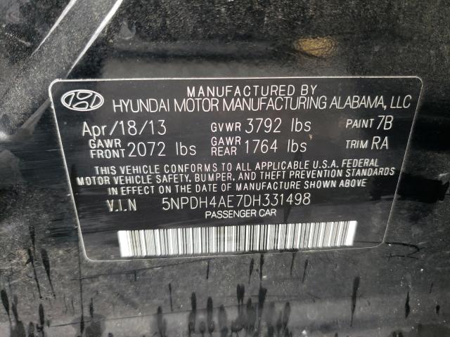 Photo 9 VIN: 5NPDH4AE7DH331498 - HYUNDAI ELANTRA GL 