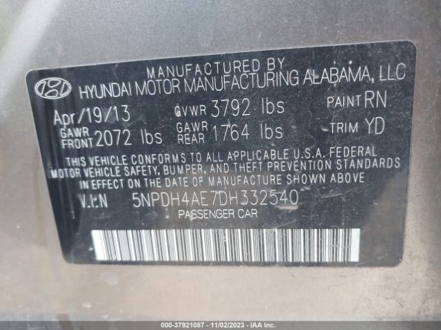 Photo 8 VIN: 5NPDH4AE7DH332540 - HYUNDAI ELANTRA 